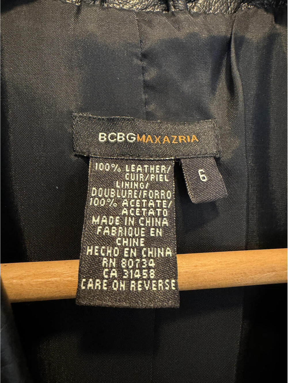 Black Leather Embroidered Blazer Jacket BCBG Maxazria - Picture 5 of 8